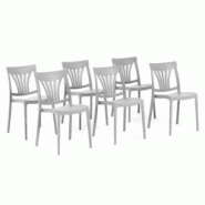 RATTATAN Set 6 Chaises en polypropylène avec fibre de verre empilables pour extérieur et jardin, bar et restaurant, cuisine design moderne - GINA - RATTATAN Set 6 Chaises en polypropylène avec fibre de verre empilables pour extérieur et jardin, bar et restaurant, cuisine design moderne - GINA -