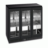 Réfrigérateur sous-banc 3 portes verre, intérieur inox, dégivrage auto, LED, temp. -2/+10 °C, LxPxH 135x52,6x83,5 cm, COLDBAR300BL - 4576