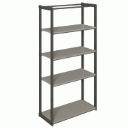 Structure Cage noir suspendue 90x40x180cm 4 tablettes anthracite