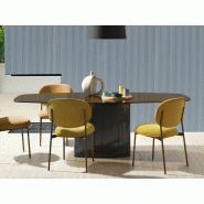 Table d'exception Aero avec base en acier et surface en verre fumé