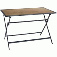 Table pliable en métal anthracite et effet bois Barcelone 110 x 70 cm The Home Deco Factory - gris 3664944658283 Table pliable en métal anthracite et effet bois Barcelone 110 x 70 cm The Home Deco Factory - gris 3664944658283
