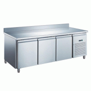 Table réfrigérée inox positive avec évaporateur ventilé - 3 portes - 339 litres - Avec dosseret - SN3201X