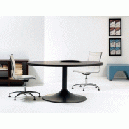 Table de réunion ronde Lithos - 160 cm de diamètre - pied en bronze - 2 finitions possibles