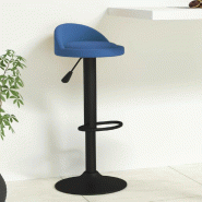 Tabouret de bar Bleu Velours Modèle Nova Design Plus - 333594