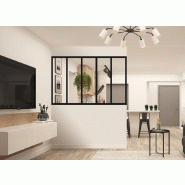 Verrière d'Intérieur Aluminium 5 Vitrages Transparents Haut de Gamme Noir, Blanc, Gris, Blanc et Nuancier Ral Sur Mesure Style Atelier Référence: Verrière 5 vitrages Transparents Verrière d'Intérieur Aluminium 5 Vitrages Transparents Haut de Gamme Noir, Blanc, Gris, Blanc et Nuancier Ral Sur Mesure Style Atelier Référence: Verrière 5 vitrages Transparents
