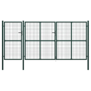 Vidaxl portail de jardin acier 400 x 150 cm vert 144313