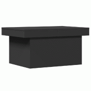 VidaXL Table basse noir 80x55x40 cm bois d'ingénierie Modèle Atlas Bistro - 840864