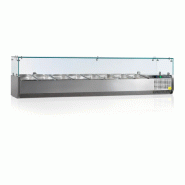 Vitrine gn1/4 avec protection de verre - bac non inclus réfrigérée ... - PVK33-180