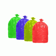 Carton de 200 sacs poubelle 50 L - PE Bleu - Épaisseur 30 microns - Rouleau de 25 unités_0