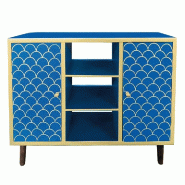 Comptoir L108xP42xH82cm Luxore gold et bois bleu