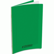CONQUERANT Lot de 10 Cahier Classique PP piqué 24x32, 60p./30 feuilles 90g/m², Séyès, coloris vert - 3020120208121