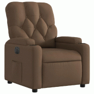 Fauteuil inclinable électrique Marron Tissu Modèle Belviora - 8721012171787