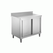 GastroHero Armoire de travail en inox Basic 100x60 avec dosseret 100 mm - inox ASSB106A
