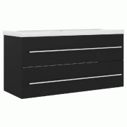 Helloshop26 - Armoire d'évier avec lavabo intégré pratique design moderne salle de bain 100 x 38,5 x 48 cm en aggloméré noir 02_0055183 - noir 30