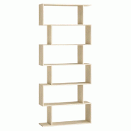 Helloshop26 - Bibliothèque contemporain étagère à 6 niveaux meuble de rangement cloison séparateur pour salon chambre bureau beige 12_0004222 - b