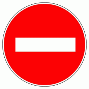 Panneau rond sens interdit diam 300 mm