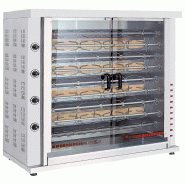 Rôtissoire à poulets à gaz avec éclairage, 9 broches pour 36-45 poulets 1320x560x1255 mm - VIRTUS - 0615402351416