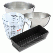 Set pâtisserie avec moule à cake 30,5 cm, 2 bols à mixer, verre mesureur et spatule Zenker - noir multi-matériau 3176239937466