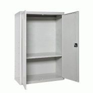 SimonRack Armoire à dossiers, armoire polyvalente, armoire de rangement en acier, 1 niveau, portes doubles, serrure - Simonlocker - gris métal 84254