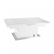 TABLE BASSE RELEVABLE EXTENSIBLE JET SET BLANC BRILLANT