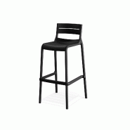Tabouret de bar empilable en polypropylène Noir 49x49x100cm (Lot de 4) - Feros - noir plastique polypropylène 50753