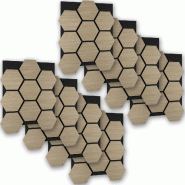 TecTake GmbH tectake 8 panneaux acoustiques Sonic Shield absorption acoustique, découpage possible, 76x62x1,8cm, chêne foncé - marron Bois manufact
