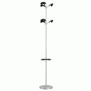 Unilux Advantage Portemanteau sur pied à Tête tournante Réglable en hauteur avec 6 Patères Porte-parapluies et Egouttoir 180 x 28 cm Gris métal/N