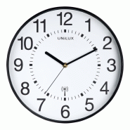 UNILUX Pendule murale à quartz Wave, radio-pilotée, sur pile, diam. 30 cm, coloris noir - 3595560024186_0