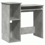 VidaXL Bureau avec étagères gris béton 84x40x78 cm bois d'ingénierie Modèle Vega Office Élite - 860448