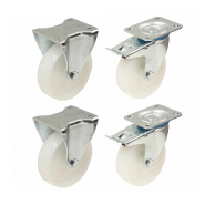 125mm 5" inch nylon castors heavy duty fixed braked castors set 170kg each - s 125mm 5" inch nylon castors heavy duty fixed braked castors set 170kg each - s