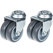 75mm 3" roulette double caoutchouc gris pivotante capacité 200kg, lot de 2 75mm 3" roulette double caoutchouc gris pivotante capacité 200kg, lot de 2