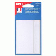 Apli Lot de 5 Etui de 7 étiquettes adhésives blanches, format 50 x 100 mm (7 feuilles / cdt) - 3270241119282