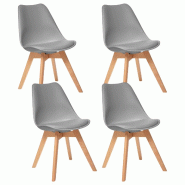 Atmosphera Baya - Lot de 4 chaises 52,5x48x82 cm de couleur grise - gris JJ4035