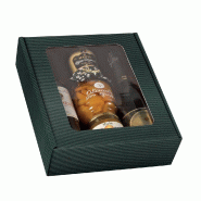 Boîte à fenêtre vert 33,5x29,5x9cm - par 10 - coffret gourmand en carton micro-cannelure