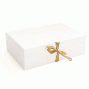 Boite cadeau avec ruban 30x20x10cm blanche - par 10