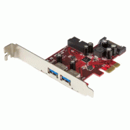 Carte contrôleur PCI Express à  4 ports USB 3.0 - 2 externes 2 internes - Adaptateur PCIe avec alimen