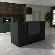 Comptoir d'accueil Delta First avec réhausse - Mobel Linea. - 144, Noir, Anthracite_0