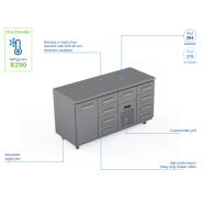 Comptoir réfrigéré en acier inoxydable -1600 × 660 × 900 mm - CST-16-1404 Comptoir réfrigéré en acier inoxydable -1600 × 660 × 900 mm - CST-16-1404