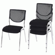 Décoshop26 - Lot de 4 chaises visiteur chaise de conférence empilable assise en tissu/textile noir pieds chrome 04_0007533 - noir 3000262177844 Décoshop26 - Lot de 4 chaises visiteur chaise de conférence empilable assise en tissu/textile noir pieds chrome 04_0007533 - noir 3000262177844