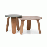 Deux diamètres avec piètement placage bois et multiplis