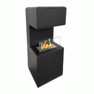 Divina Fire Cheminée au bioéthanol biocancé de sol Oslo en acier noir L38xP38xH100 - noir 8055829982541