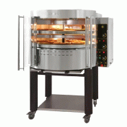 Four à pizza rotatif professionnel à gaz 2 étages avec socle standa... - PRP2+B