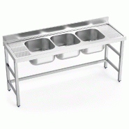 FRICOSMOS Evier avec support 3C,2E 1800x600x850 mm. Dimensions de la cuve 500x400x250 mm. - inox 054850OST