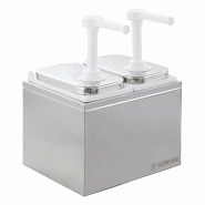 GastroHero Distributeur de sauces - 2 x 2 litres - Pompe doseuse PP - argenté 4260561334143 GastroHero Distributeur de sauces - 2 x 2 litres - Pompe doseuse PP - argenté 4260561334143