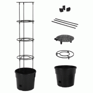 Helloshop26 - Jardinière bac lit surélevé plantes fleurs terrasse jardin à tomate Ø29,5 x 115 cm Polypropylène anthracite 02_0038848 - 3000217946778