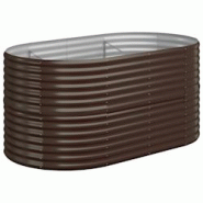 Helloshop26 - Jardinière bac lit surélevé plantes fleurs terrasse jardin de jardin acier enduit de poudre marron 02_0039503 - 3000218553845 Helloshop26 - Jardinière bac lit surélevé plantes fleurs terrasse jardin de jardin acier enduit de poudre marron 02_0039503 - 3000218553845
