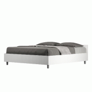 Ityhome Lit rangement frêne blanc Nuamo 160x190 - blanc VELETNUAMOBAS-CT