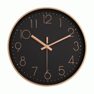 IvoQ Horloge Murale Moderne Noire - Design Épuré - Ø 30cm - Mécanisme à Quartz Silencieux - noir 8721161176213