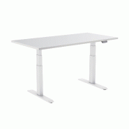 KIMEX - Bureau motorisé assis-debout 150x75cm Plateau blanc/Pied blanc - blanc 3700685422711