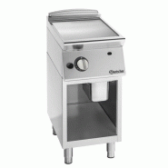 Plaque grill gaz PRO avec soubassement ouvert, plaque lisse chromée, SÉRIE 900, 9000 W, GAZ